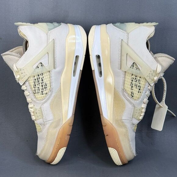 Jordan 4 SP x Off-White Mid Sail  sneaker shoes women’s size 10.5 ( men’s 8.5-9) - Picture 8 of 11